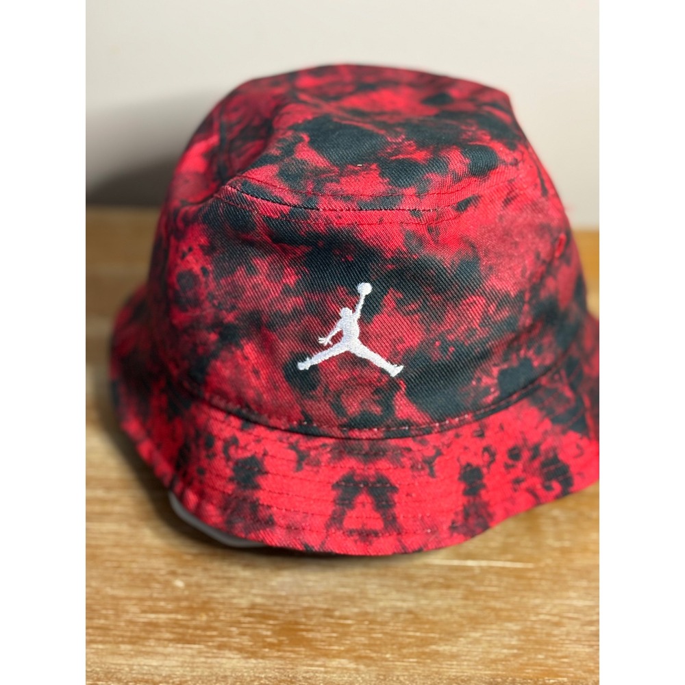 Jordan Youth Bucket Hat Red Black Tie Dye Jumpman Logo